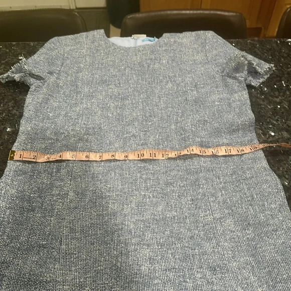 J McLaughlin Bree A Line Blue Tweed Dress M - Picture 6 of 7